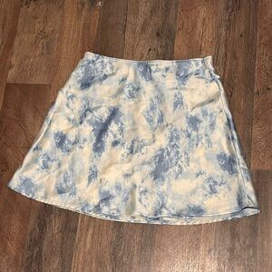 No Boundaries Blue and White A-Line Mini Skirt